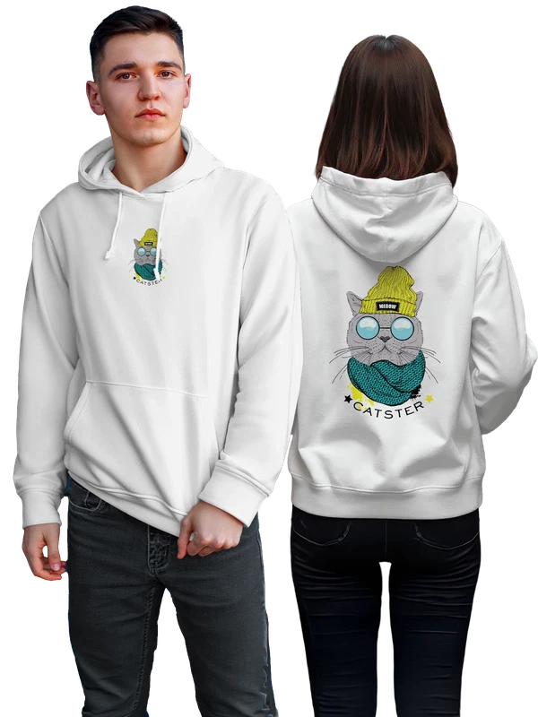 Худи Британский короткошерстный в очках meow — Белая, фото 1