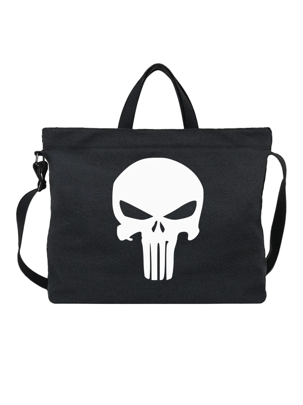 Сумка чёрная с принтом Punisher — современная айдентика — Чёрная, фото 1