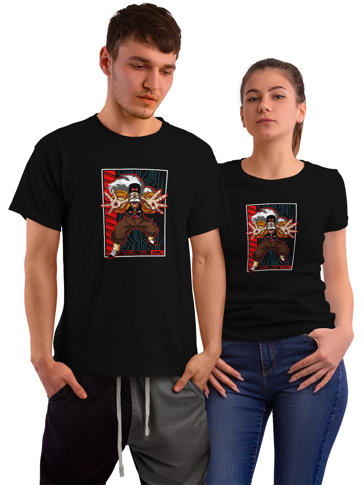 Футболка Доктор Геро из Dragon Ball Z чёрная с принтом — суперзлодей — Чёрная, фото 1