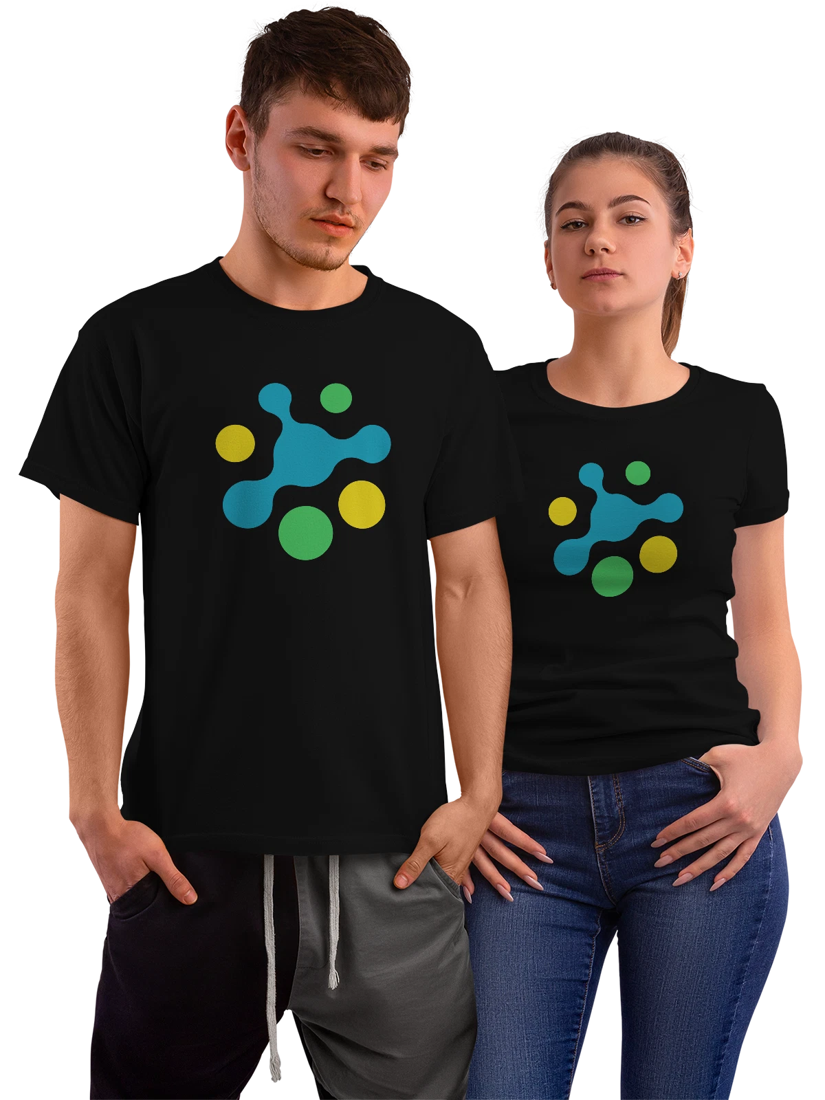 Футболка Elastic чёрная с принтом — цифровой стиль — Чёрная, фото 1