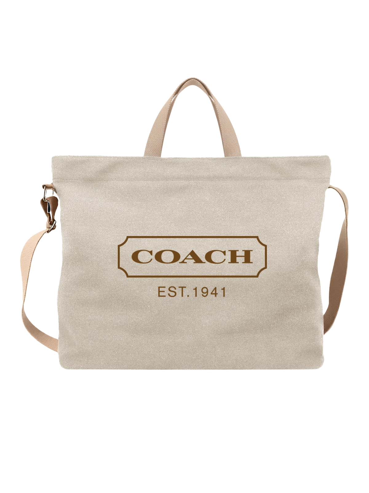 Сумка Coach белая с принтом — кожаные сумки — Белая, фото 1