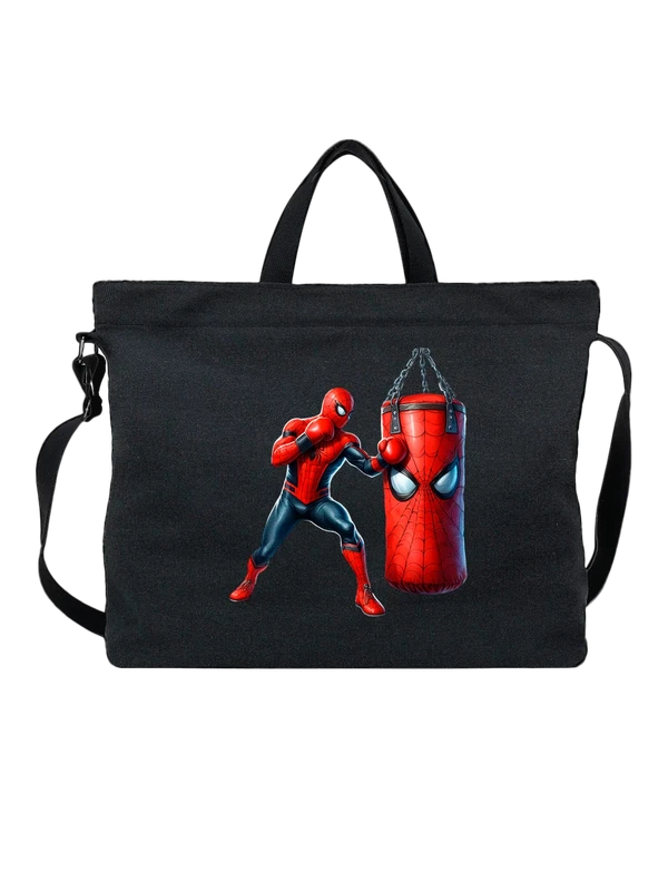 Сумка с Человеком Пауком Spider Man боксером — Чёрная, фото 1