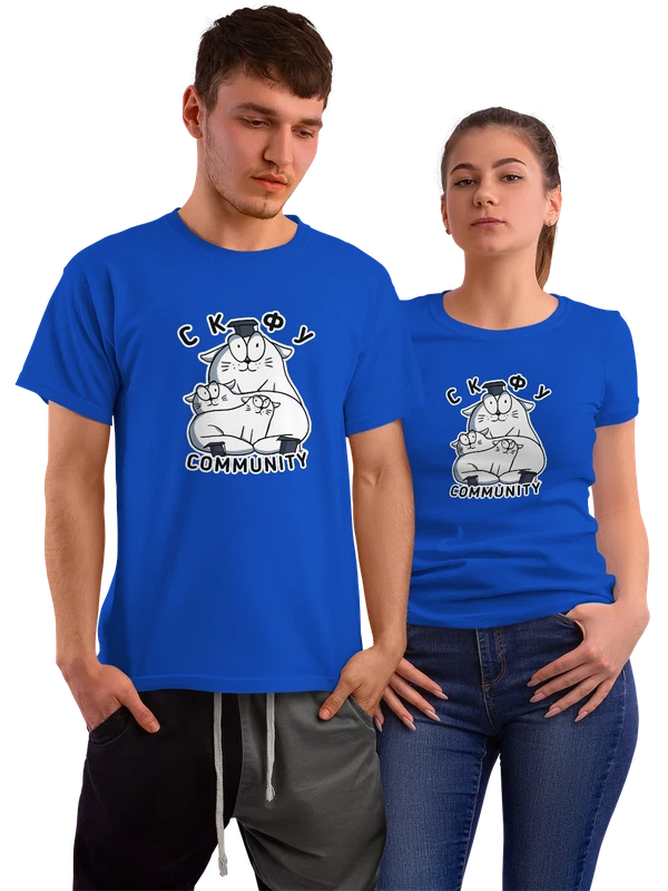 Футболка с котами СКФУ community — Синяя, фото 1