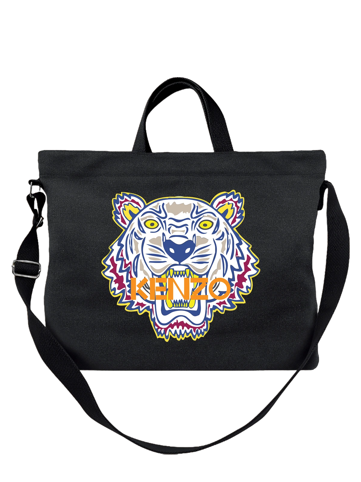Сумка Kenzo чёрная с принтом — японский модный знак — Чёрная, фото 1