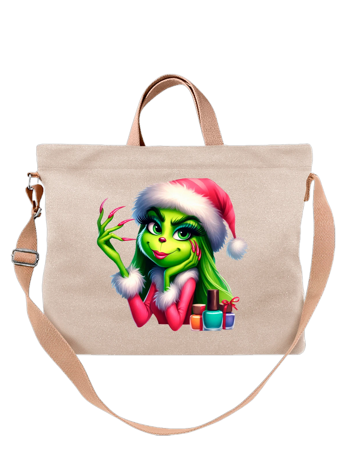Сумка Гринч Grinch белая с принтом — зимняя сказка — Белая, фото 1