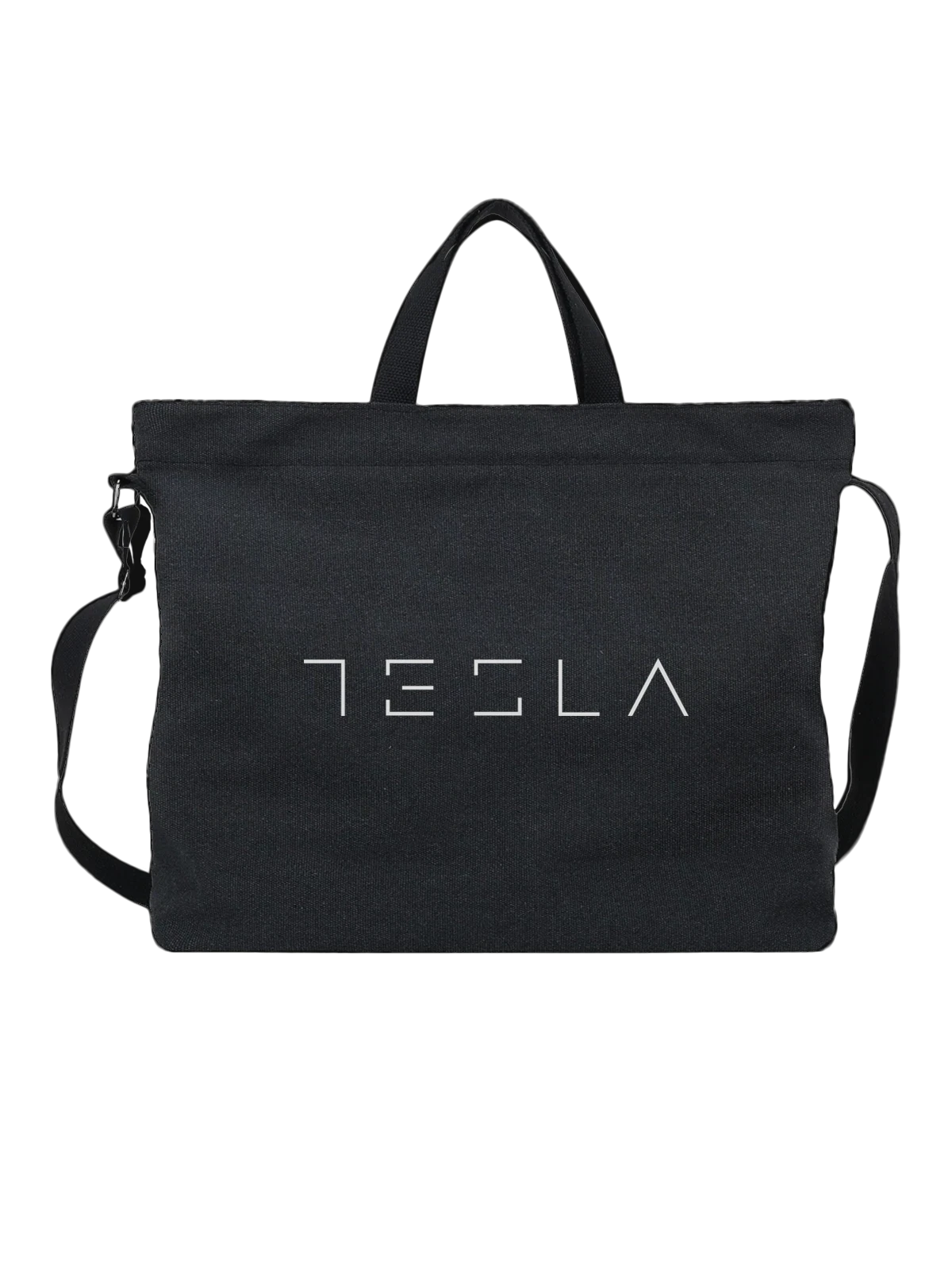 Сумка Tesla чёрная с принтом — инновационные технологии — Чёрная, фото 1