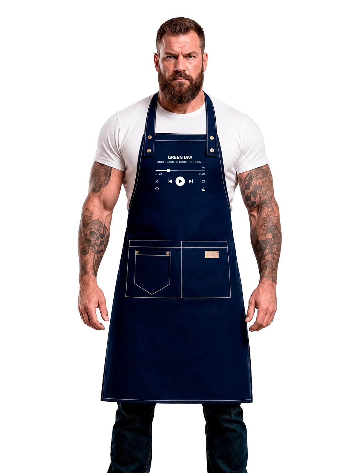 Фартук Boulevard of Broken Dreams синий с принтом — футболка подростку — Синяя, фото 1
