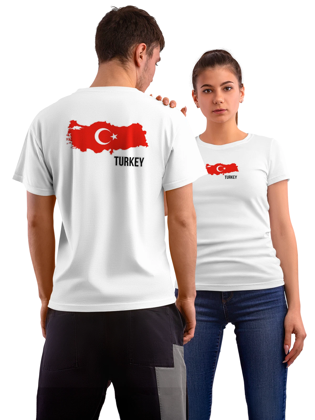 Футболка с флагом Турции Turkey белая с принтом на спине — национальная символика — Белая, фото 1