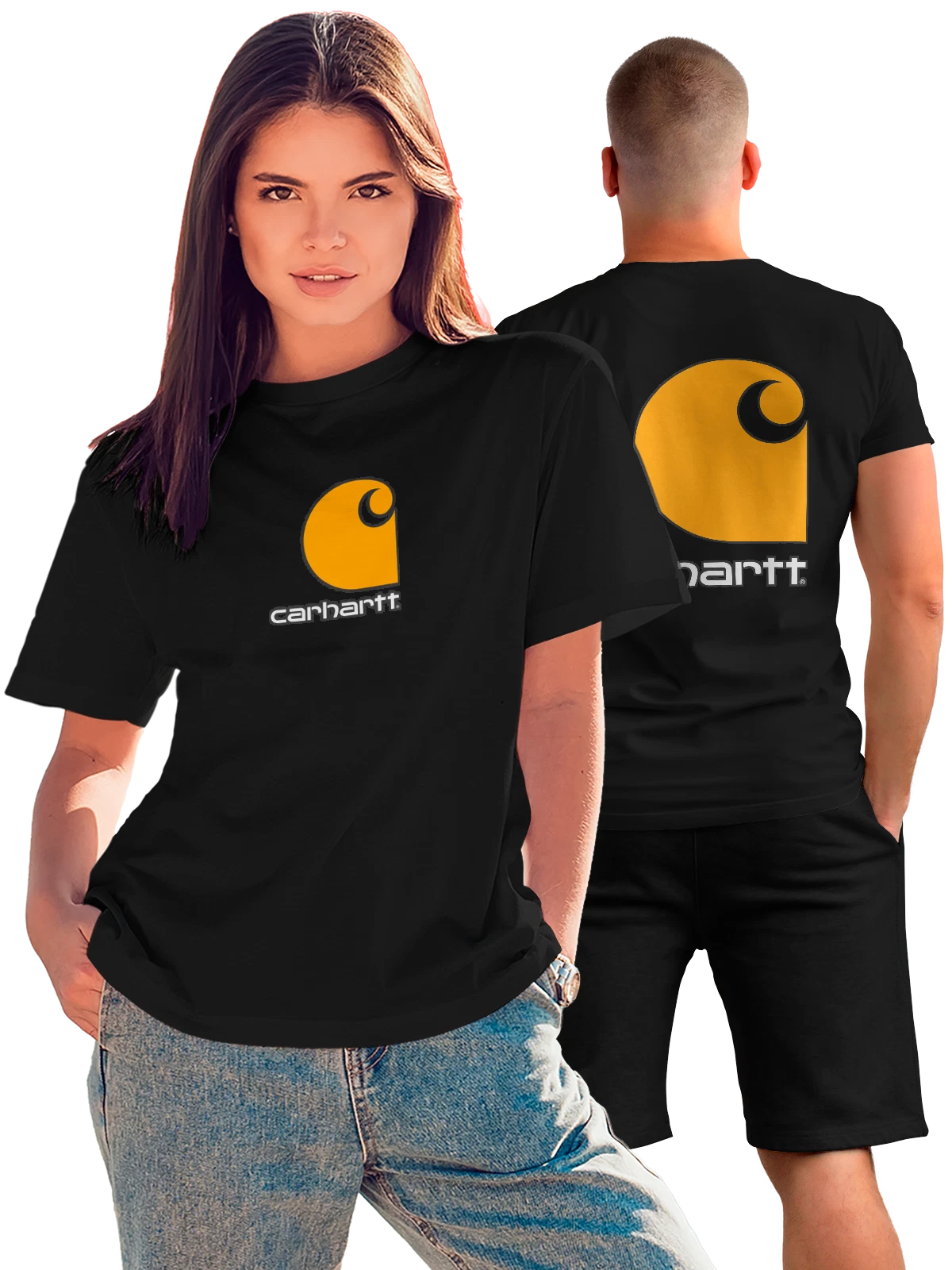 Футболка Carhartt чёрная с принтом на спине — workwear и streetwear — Чёрная, фото 1