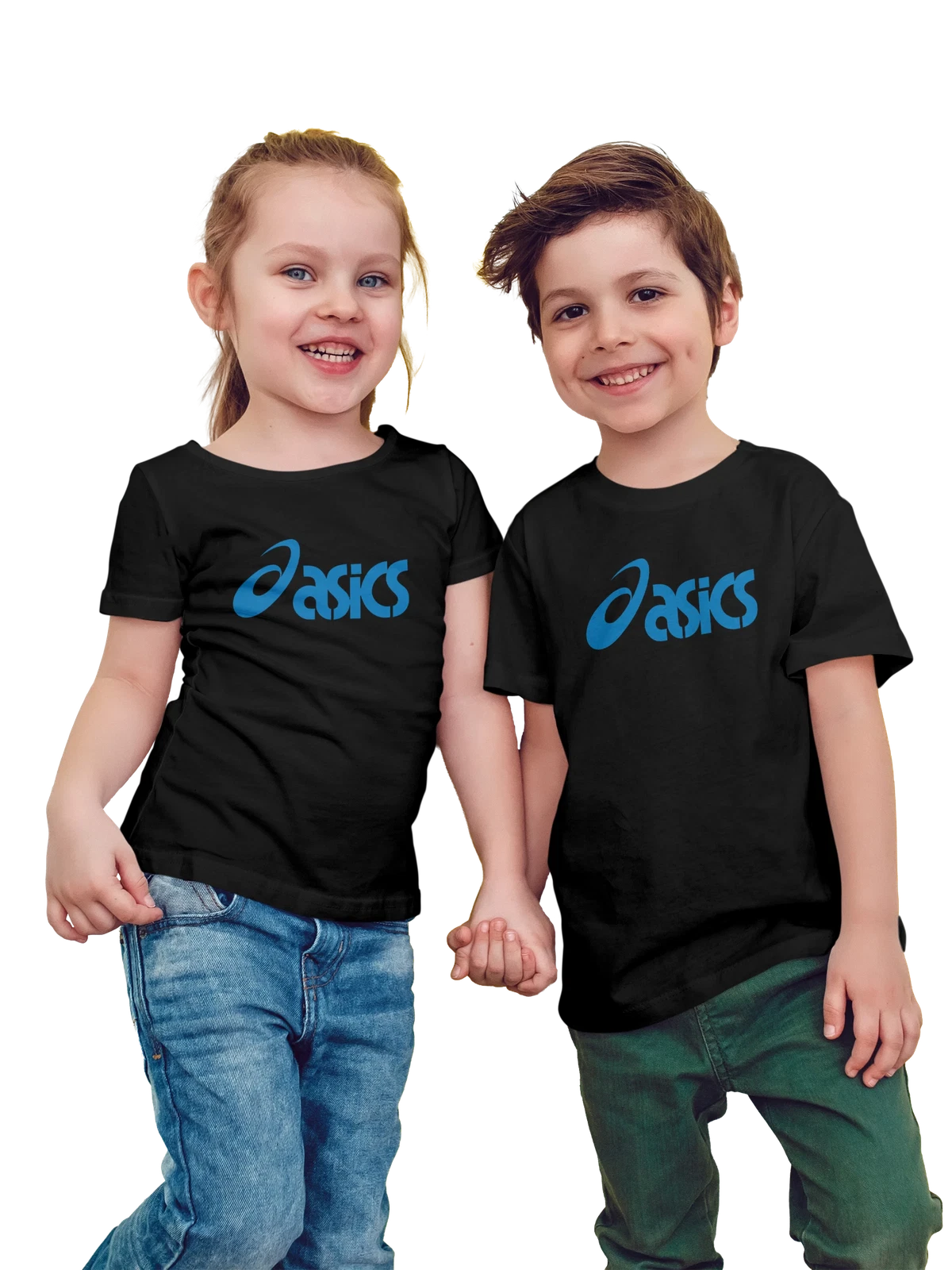 Футболка детская Asics чёрная с принтом — марафон и тренировки — Чёрная, фото 1