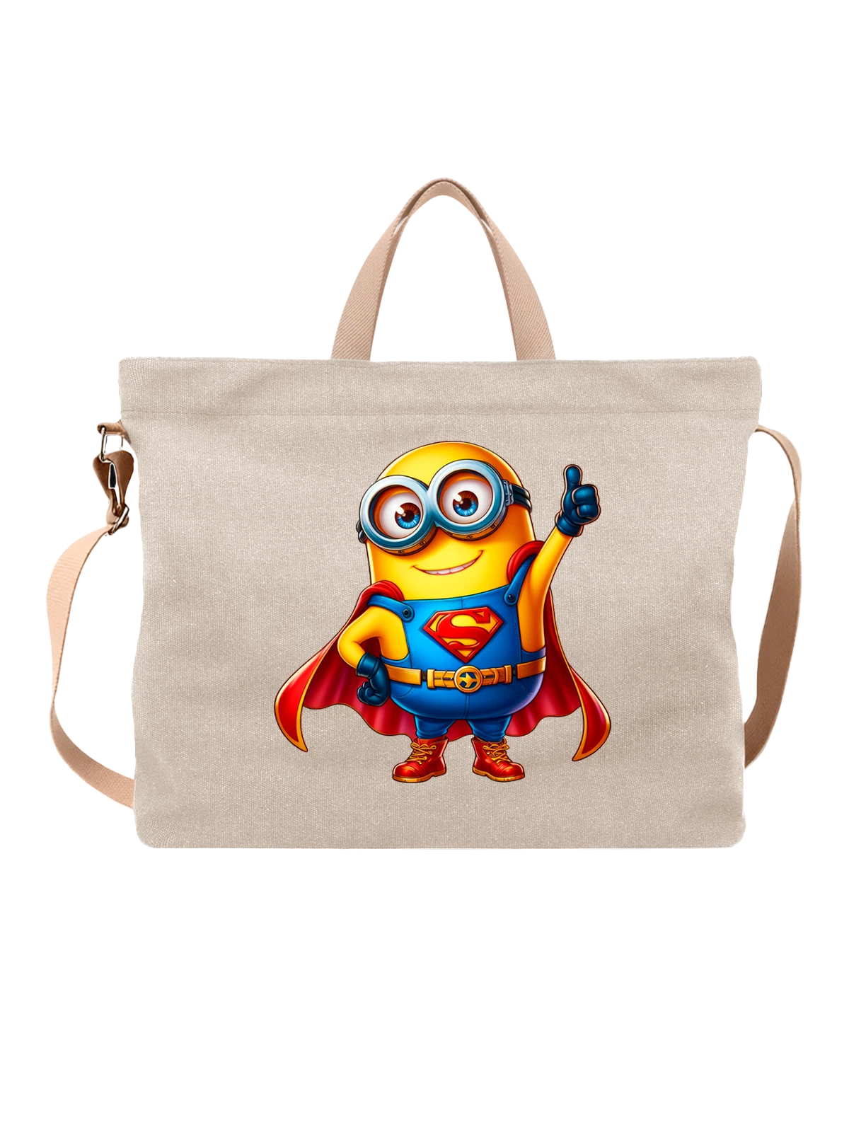 Сумка Миньон Minion Супермен Superman белая с принтом — подарок любителю комиксов — Белая, фото 1