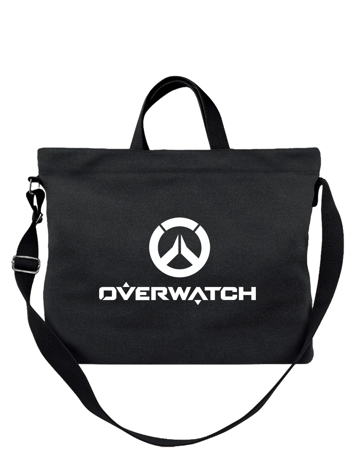 Сумка Overwatch чёрная с принтом — цифровой стиль — Чёрная, фото 1
