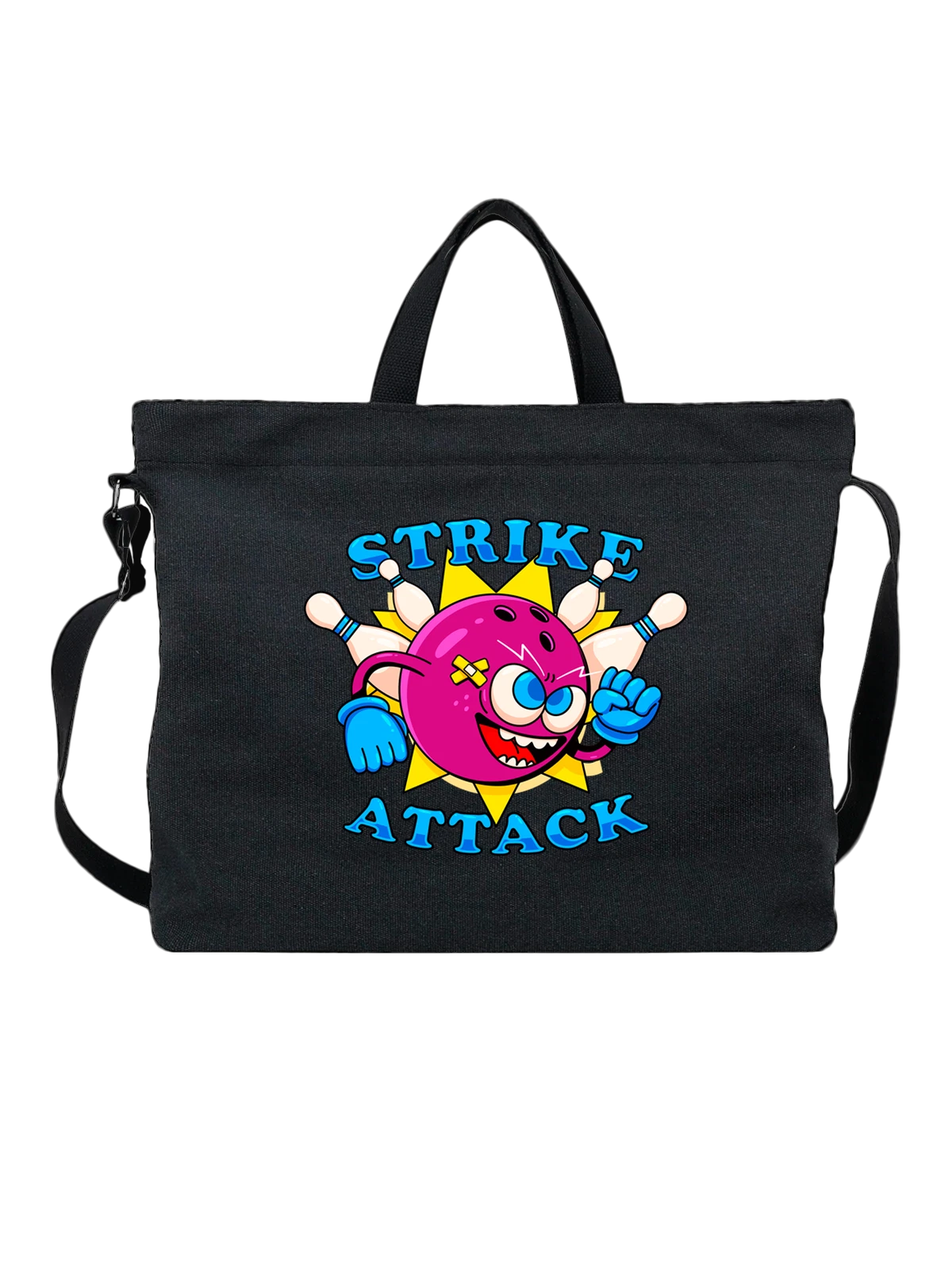 Сумка Боулинг strike attack чёрная с принтом — спортивный инвентарь — Чёрная, фото 1