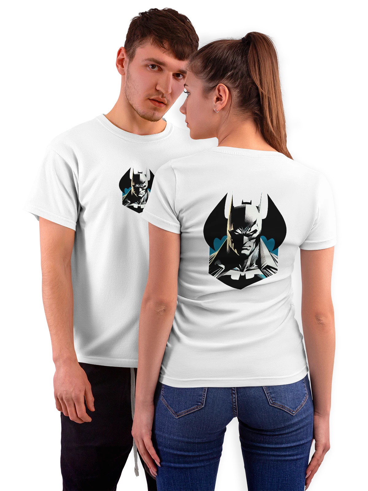 Футболка Бэтмен Batman белая с принтом на спине — подарок любителю комиксов — Белая, фото 1