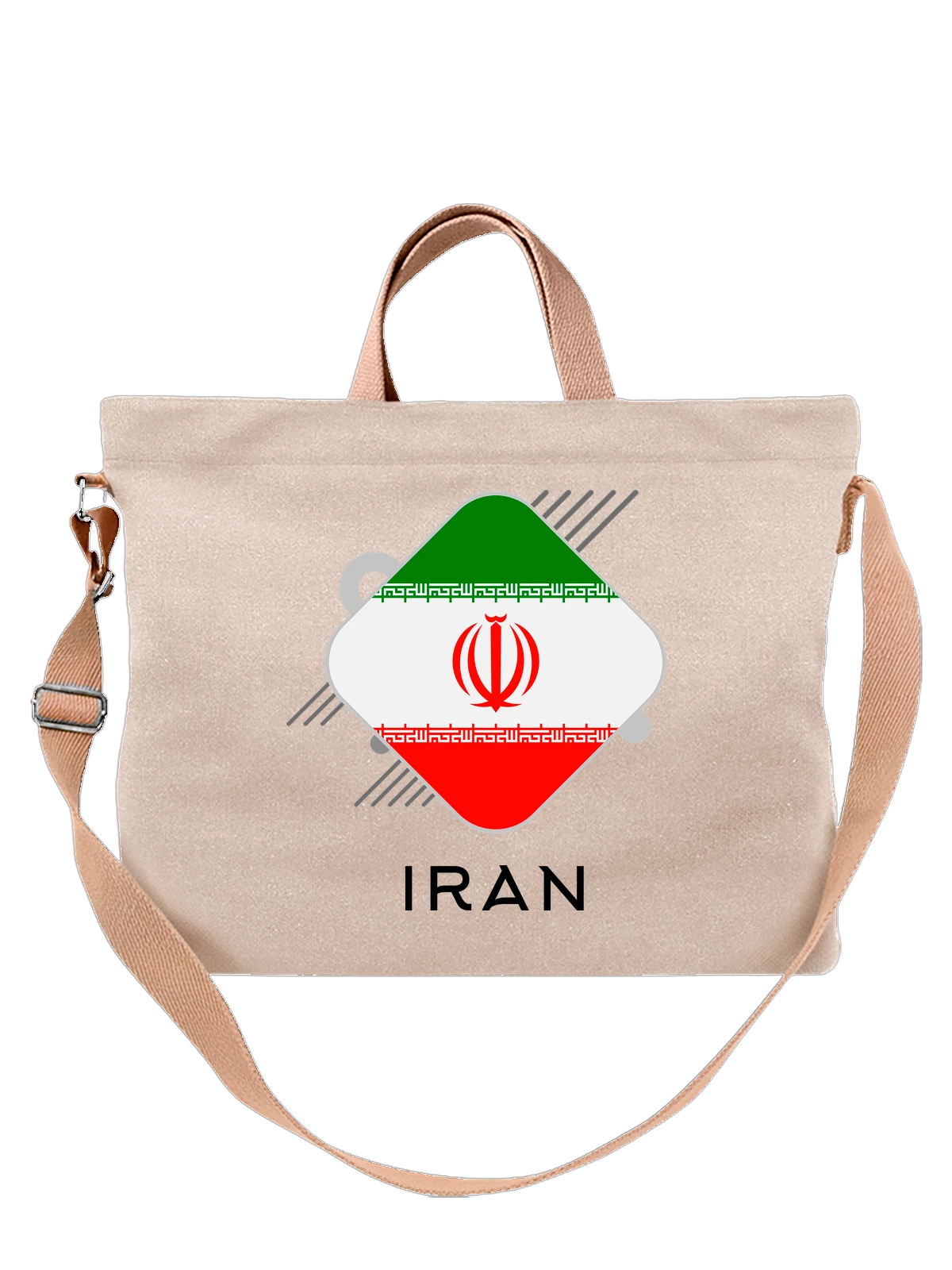 Сумка Флаг Ирана Iran белая с принтом — национальная символика — Белая, фото 1