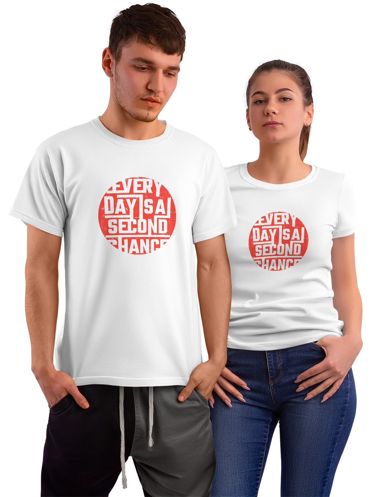 Футболка с надписью Every Day Is A Second Chance белая с принтом — минимализм — Белая, фото 1