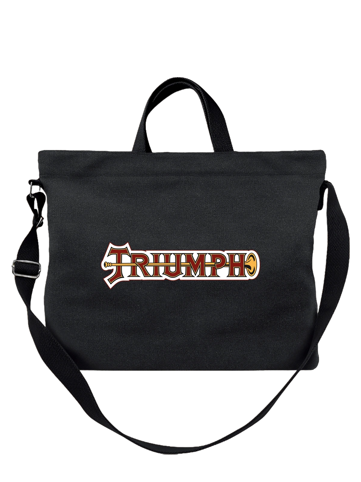 Сумка Triumph чёрная с принтом — классический байк — Чёрная, фото 1