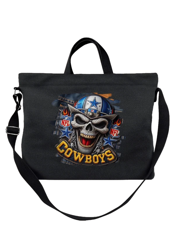 Сумка Dallas Cowboys skull в шляпе и огне — Чёрная, фото 1