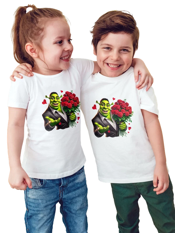 Футболка Шрек Shrek с розами — Белая, фото 1