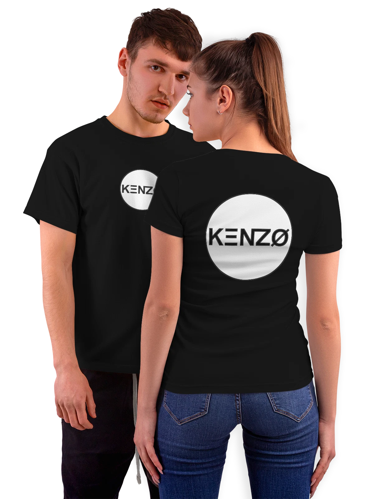 Футболка Kenzo чёрная с принтом на спине — монохромная композиция — Чёрная, фото 1