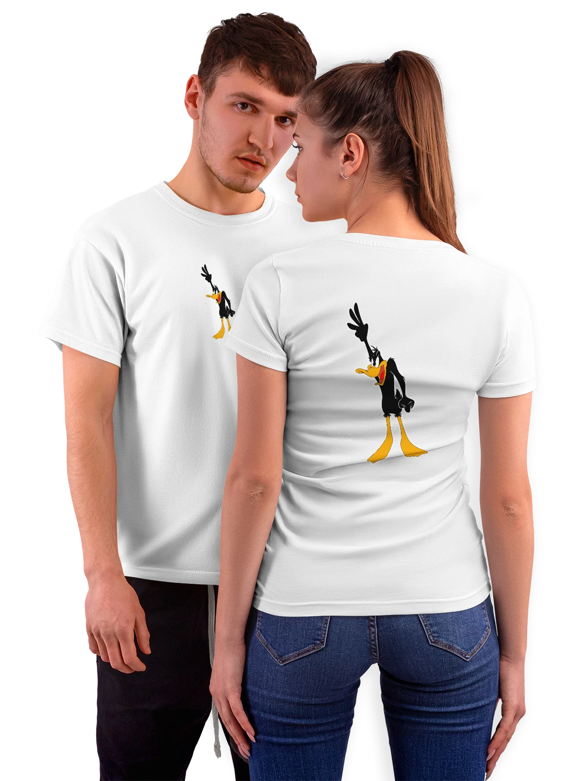 Футболка Утка даффи дак белая с принтом на спине — Daffy Duck — Белая, фото 1