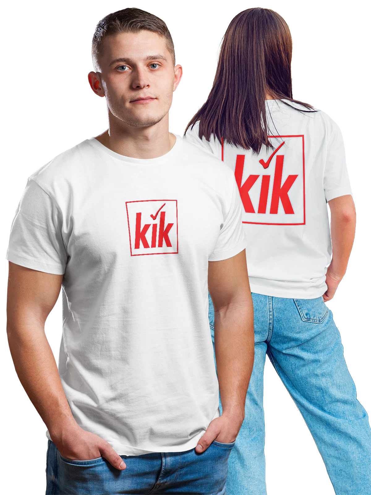 Футболка KiK белая с принтом на спине — доступные вещи и текстиль — Белая, фото 1