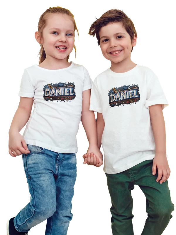 Футболка Дэниел Daniel мультяшный декоративный текст — Белая, фото 1
