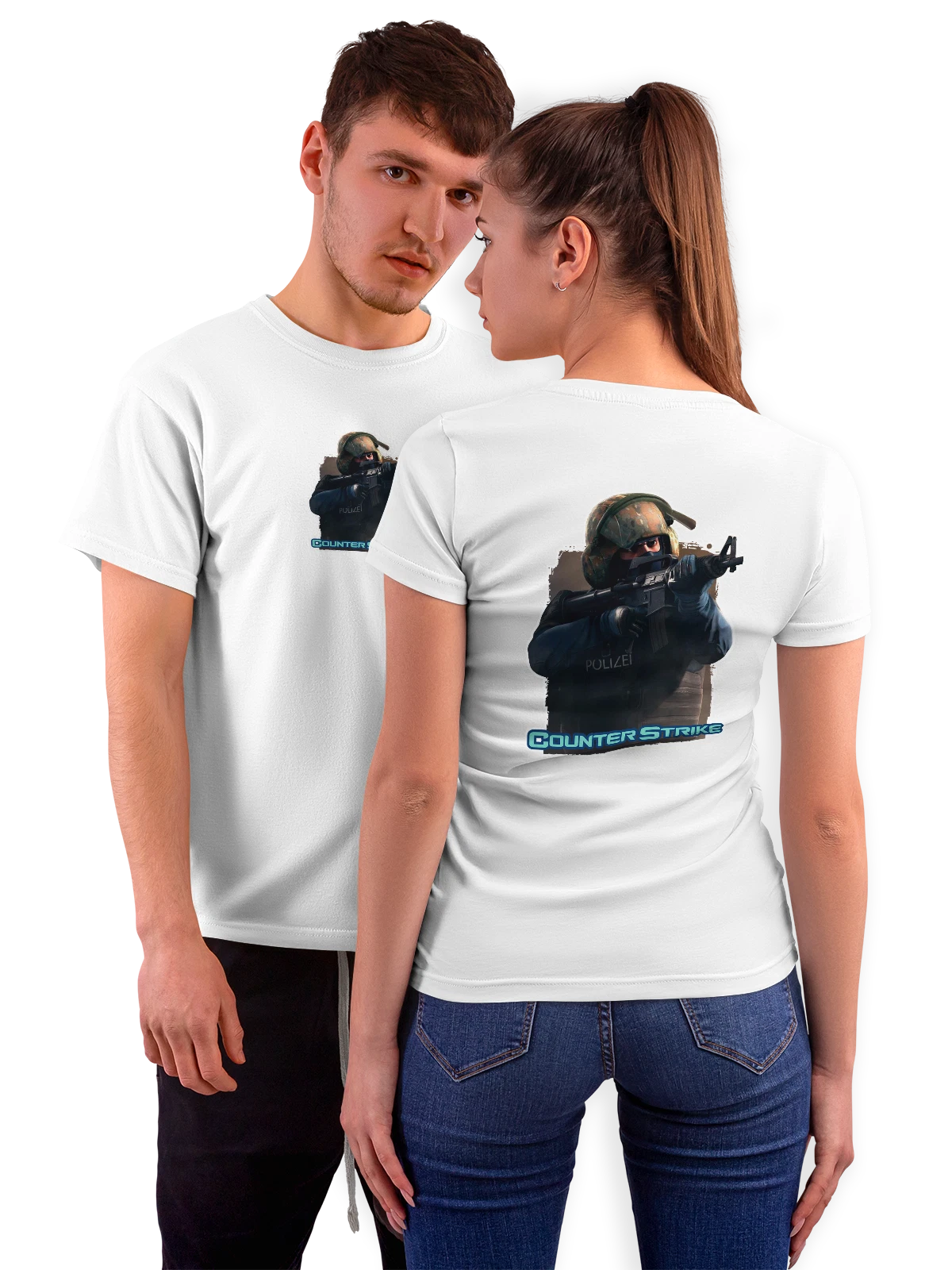 Футболка CS GO белая с принтом на спине — футболка подростку — Белая, фото 1