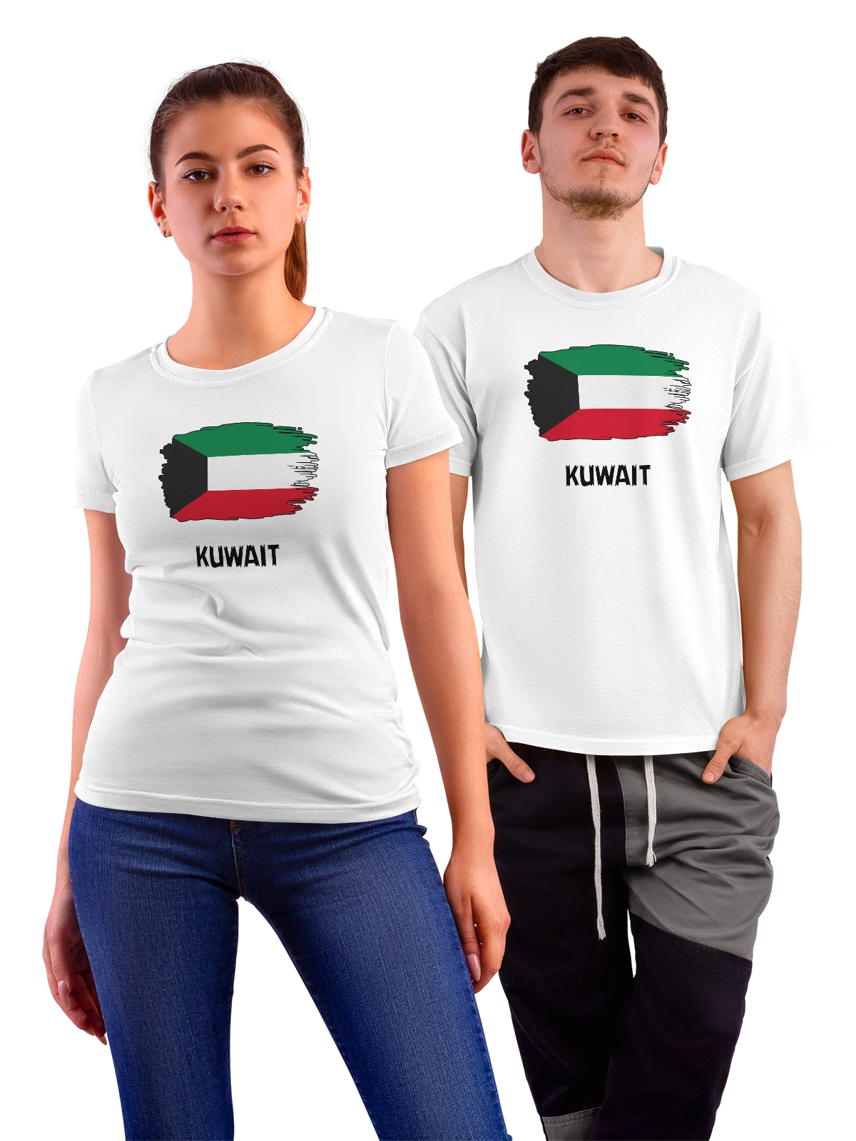 Футболка C флагом Кувейт Kuwait белая с принтом — патриотический принт — Белая, фото 1
