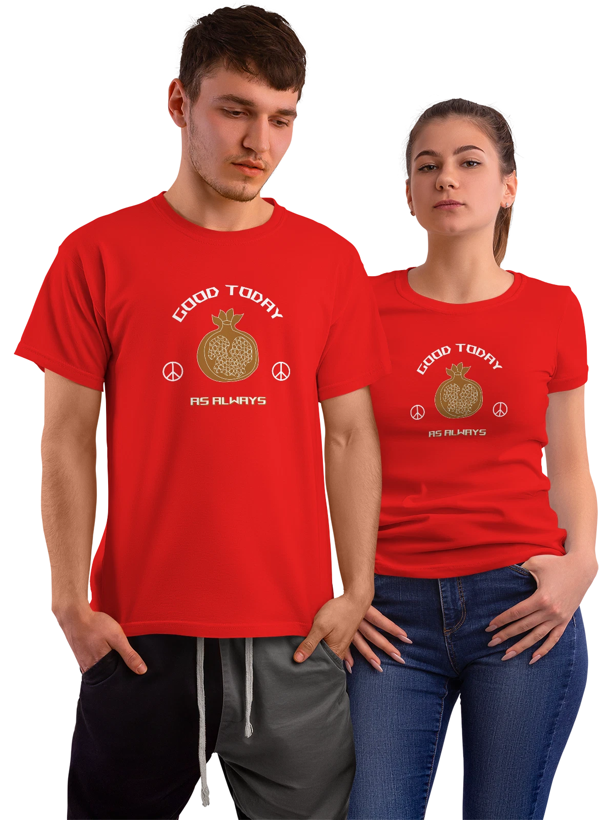 Футболка Гранат good today красная с принтом — растительная пища — Красная, фото 1