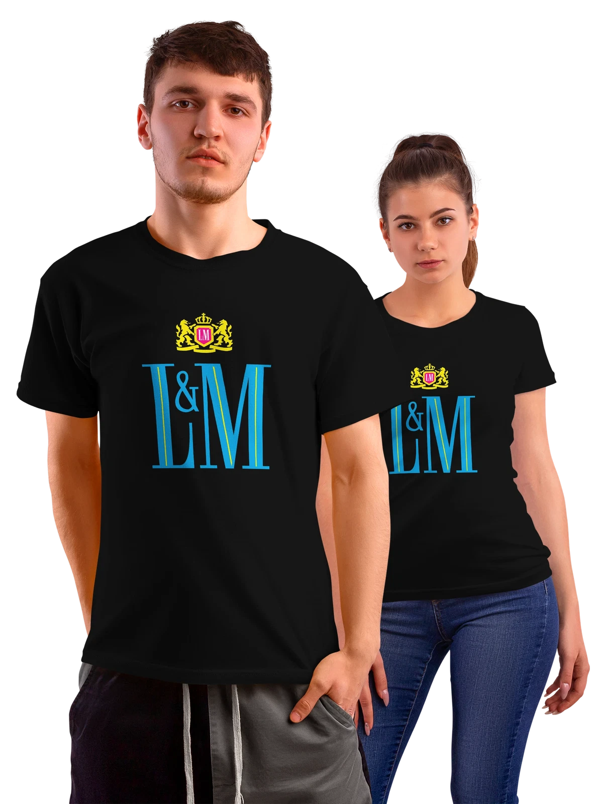Футболка LM чёрная с принтом — сигаретная упаковка — Чёрная, фото 1