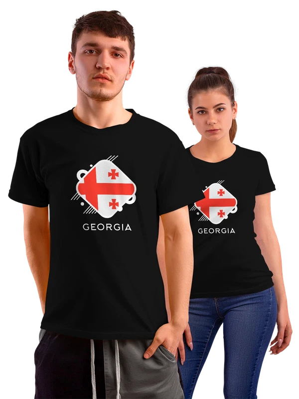 Футболка флаг Грузии Georgia — Чёрная, фото 1
