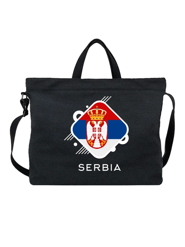 Сумка флаг Сербии Serbia — Чёрная, фото 1