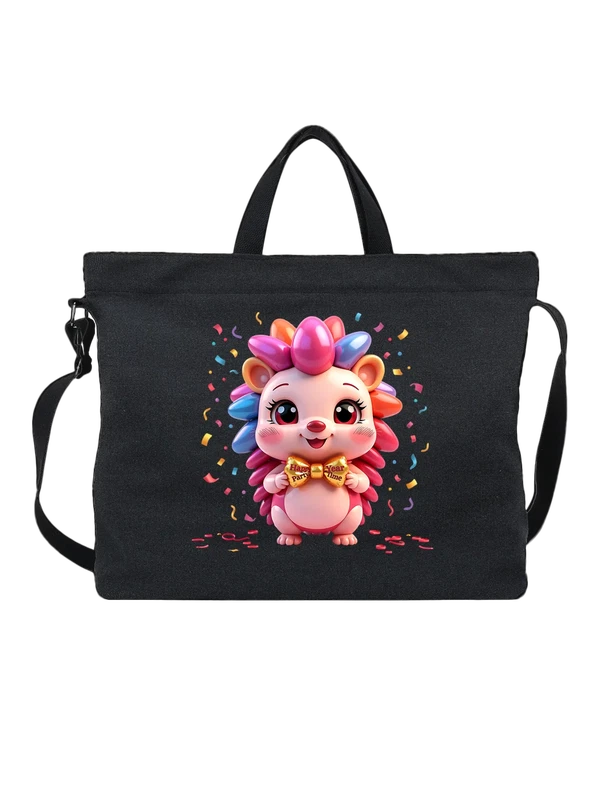 Сумка милый cartoon hedgehog с бантом — Чёрная, фото 1