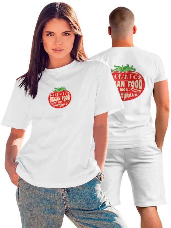 Футболка помидор tomato vegan food — Белая, фото 1