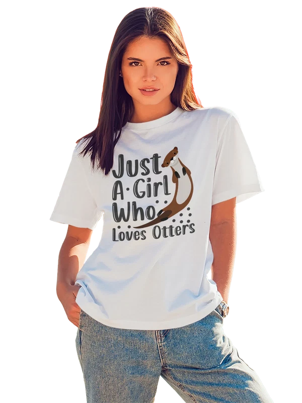Футболка выдра just a girl — Белая, фото 1