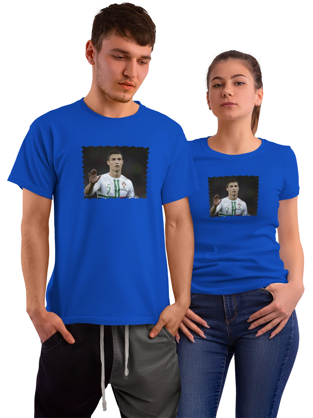 Футболка Португальский футболист Криштиану Роналду синяя с принтом — стадион — Синяя, фото 1
