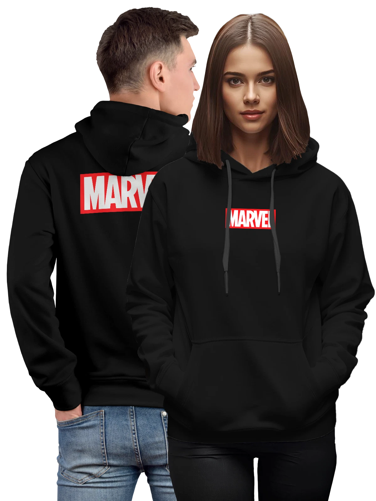 Худи Марвел marvel логотип чёрное с принтом — герой фильма — Чёрная, фото 1