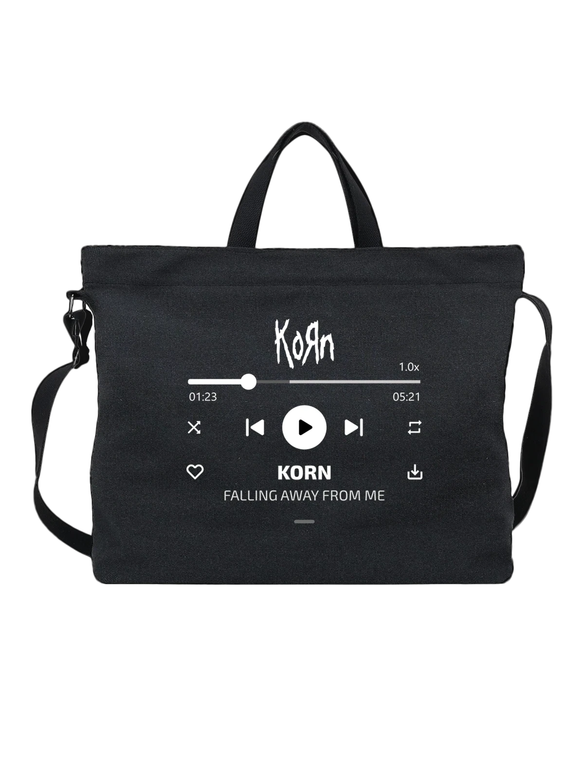 Сумка Korn Falling Away from Me чёрная с принтом — футболка подростку — Чёрная, фото 1