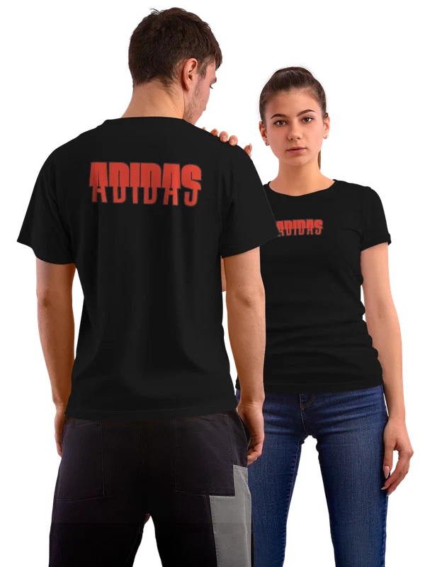 Футболка adidas красный wordmark среди листьев — Чёрная, фото 1