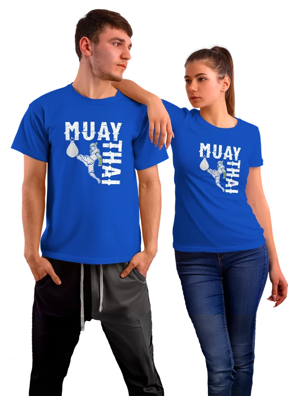 Футболка надпись muay thai — Синяя, фото 1
