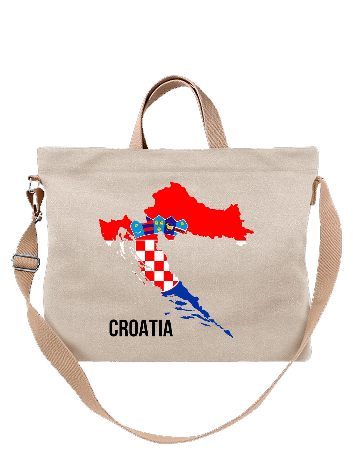 Сумка с флагом Хорватии Croatia белая с принтом — национальная символика — Белая, фото 1