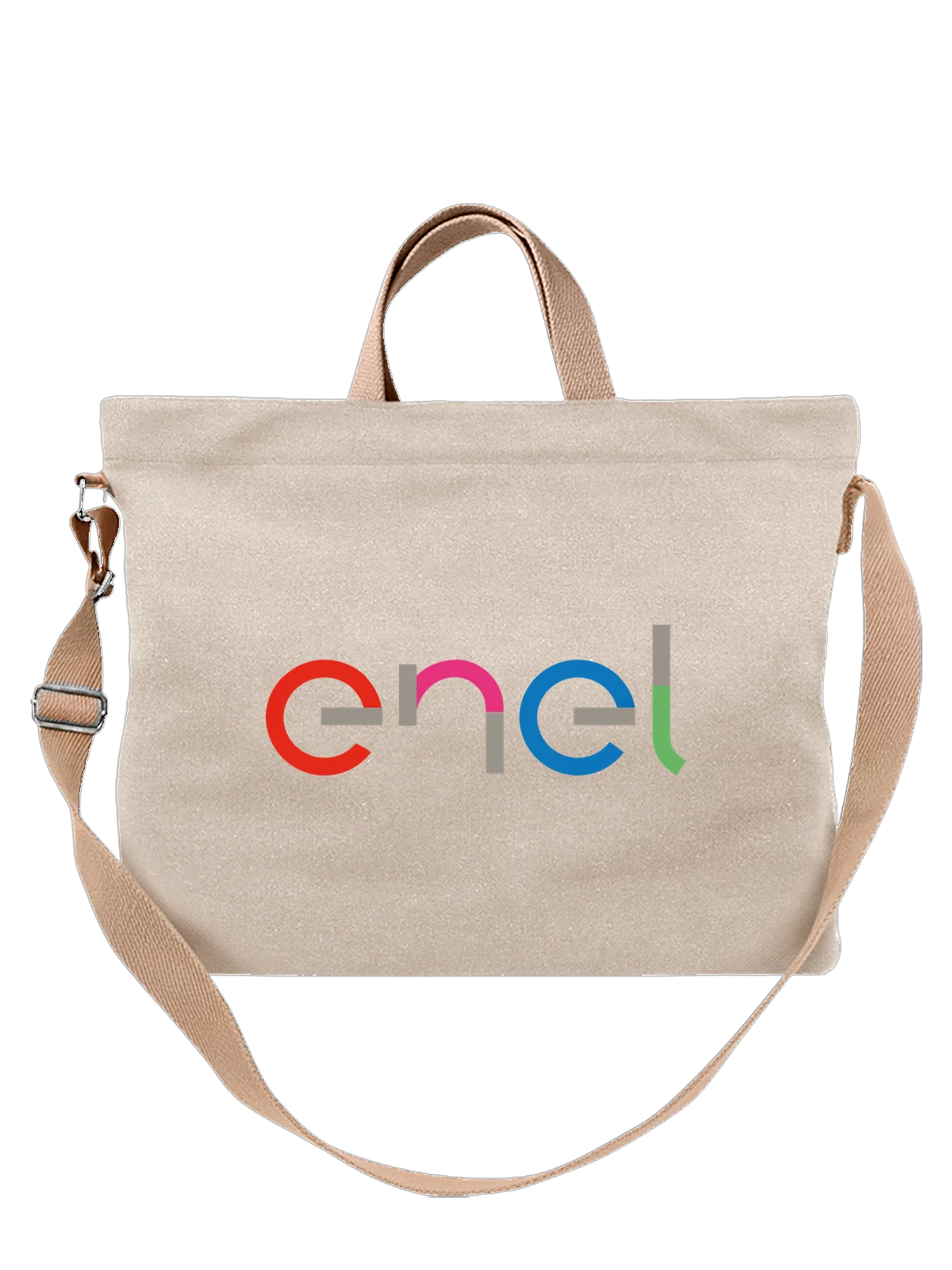 Сумка Enel белая с принтом — фирменная эмблема — Белая, фото 1