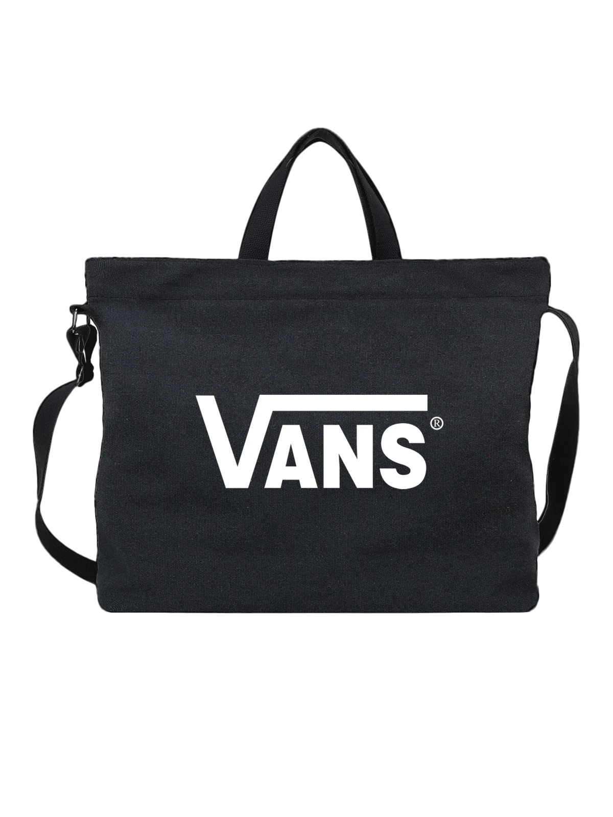 Сумка Vans чёрная с принтом — лаконичная типографика — Чёрная, фото 1