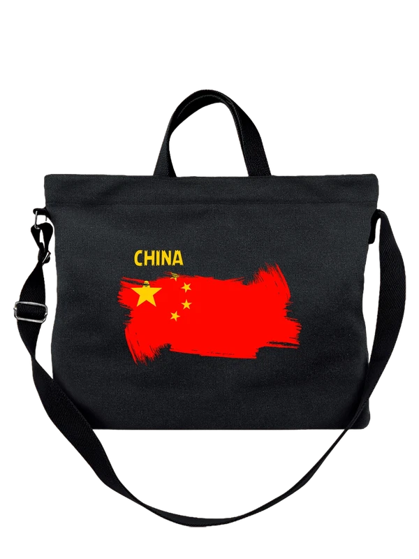 Сумка флаг Китая China — Чёрная, фото 1