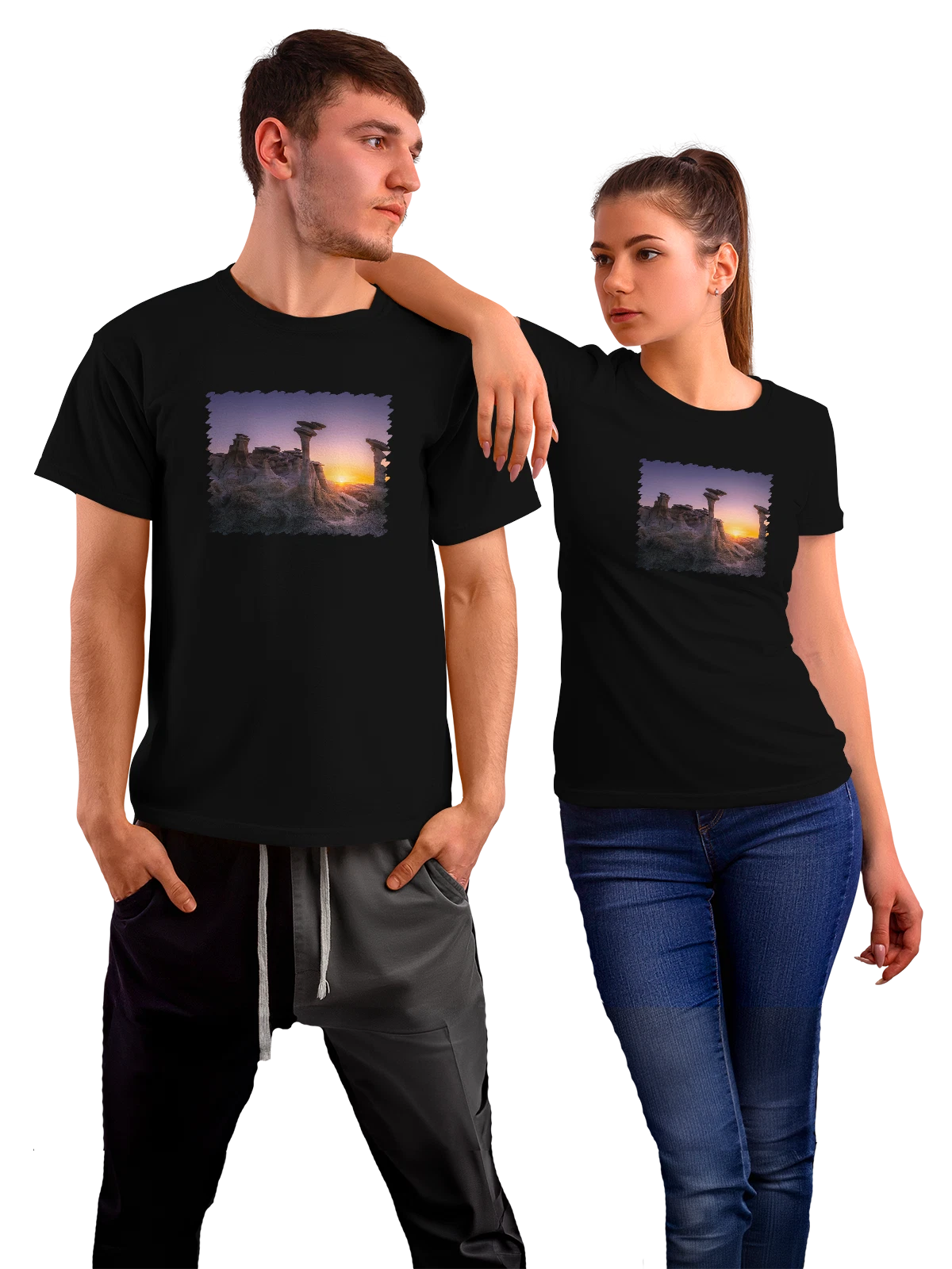 Футболка Природа Мексика чёрная с принтом — натуральные цвета — Чёрная, фото 1