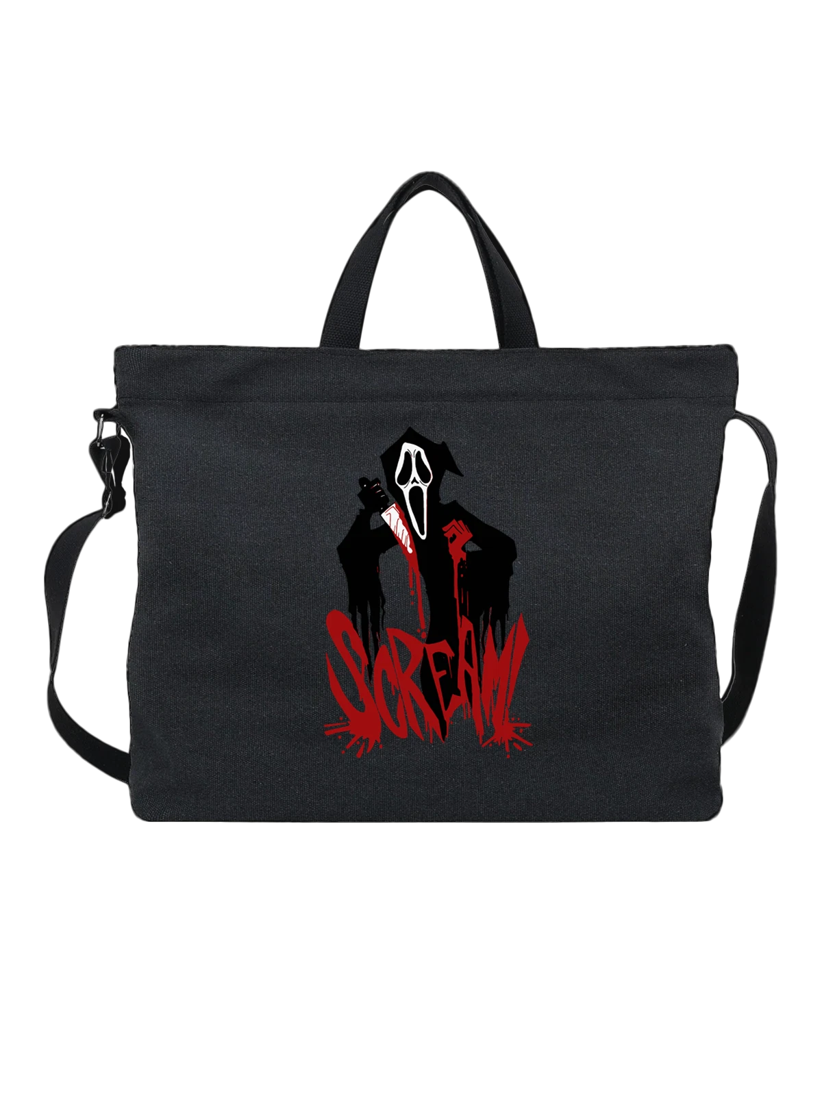 Сумка Крик Scream чёрная с принтом — футболка подростку — Чёрная, фото 1