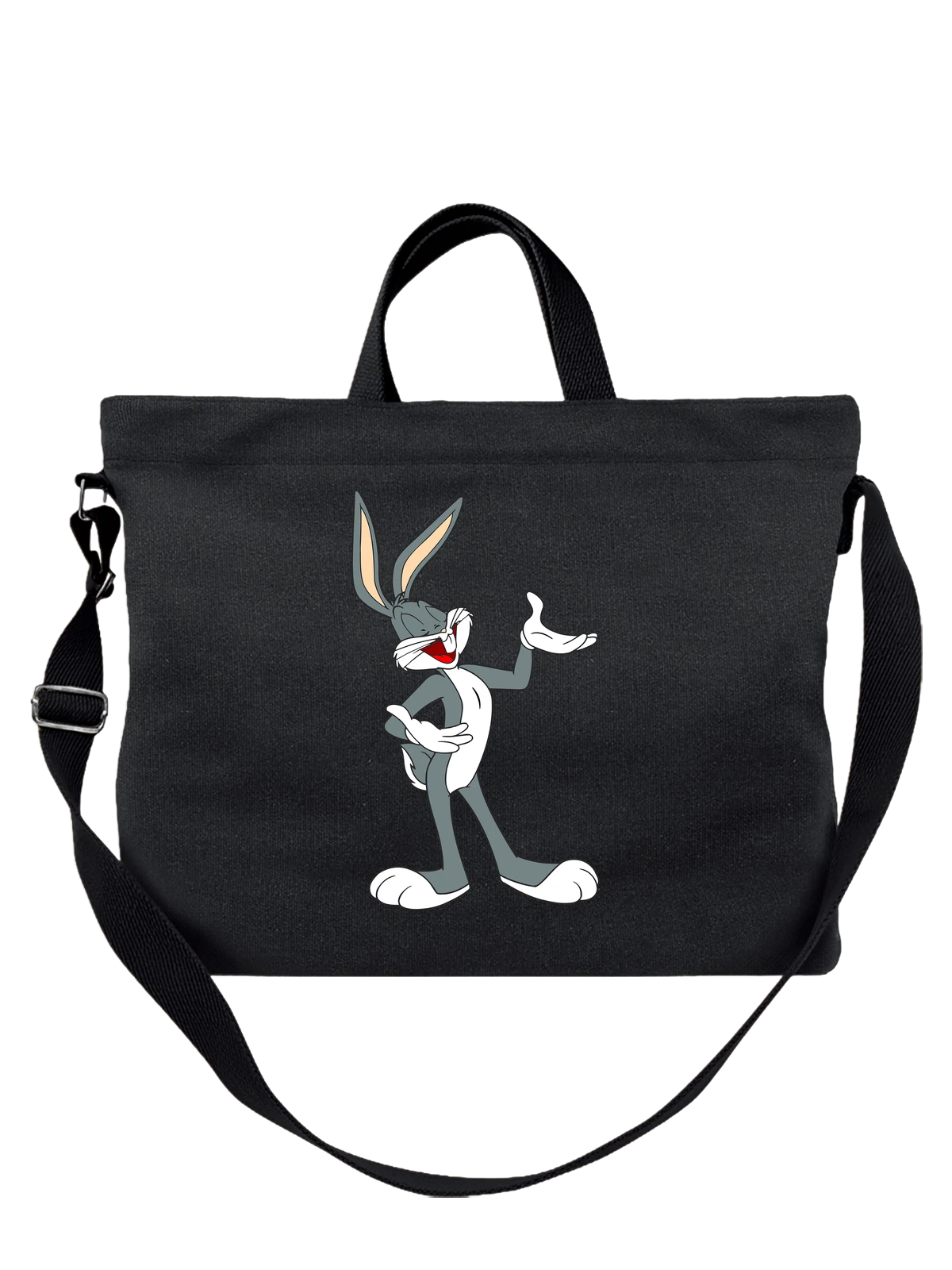 Сумка Заяц багз банни чёрная с принтом — Daffy Duck — Чёрная, фото 1