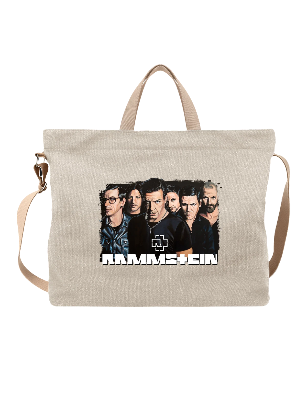 Сумка с Rammstein Раммштайн белая с принтом — гитарная музыка — Белая, фото 1
