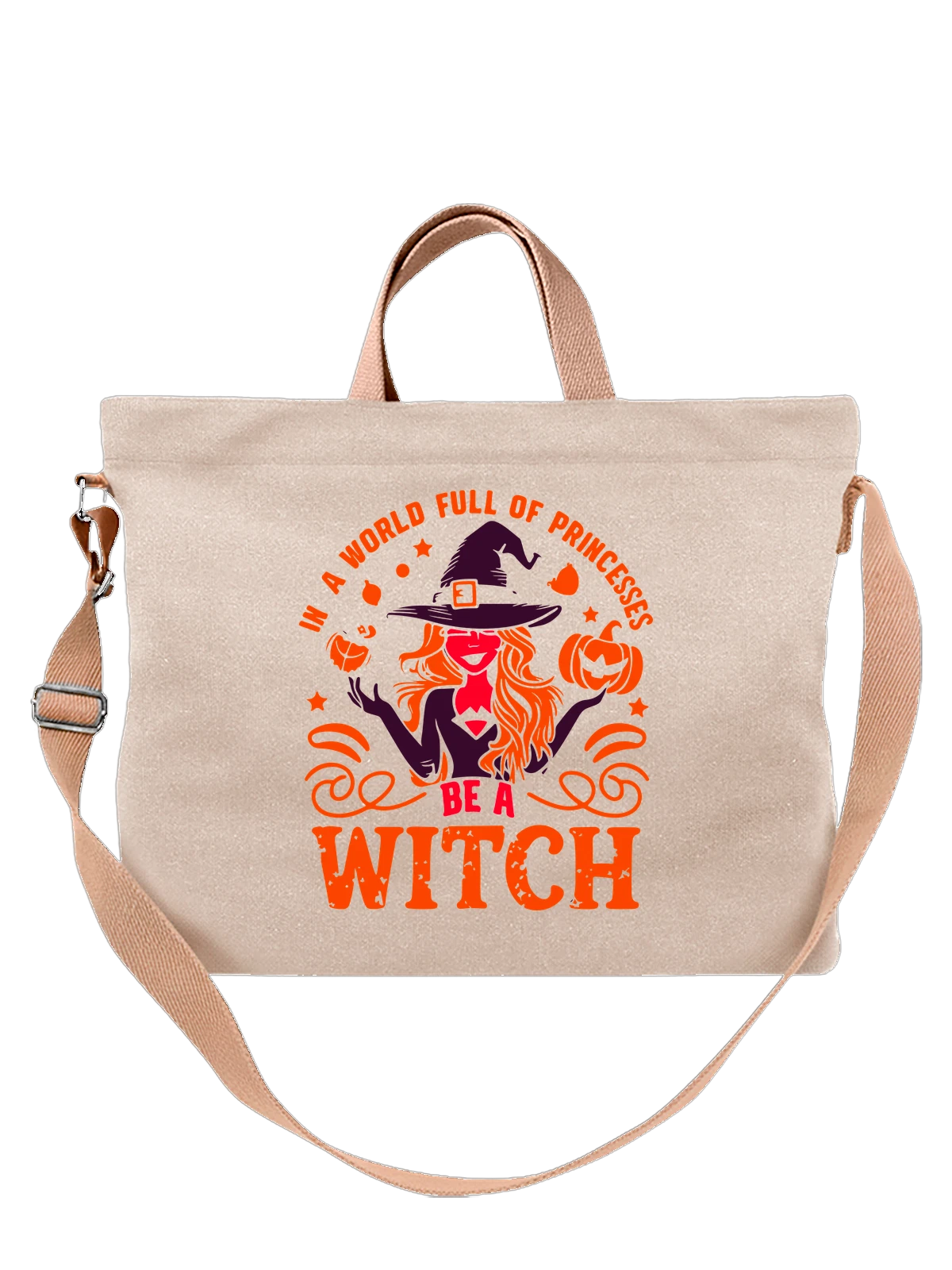 Сумка Ведьма Хэллоуин be a witch белая с принтом — подарок любителю хоррора — Белая, фото 1